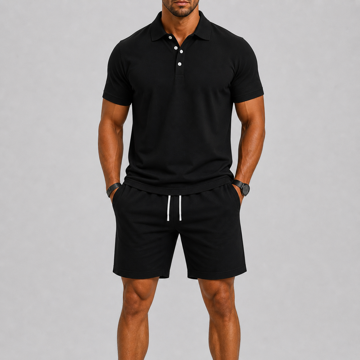 Men's Summer Sports Set – Polo & Shorts, Lightweight Comfort
