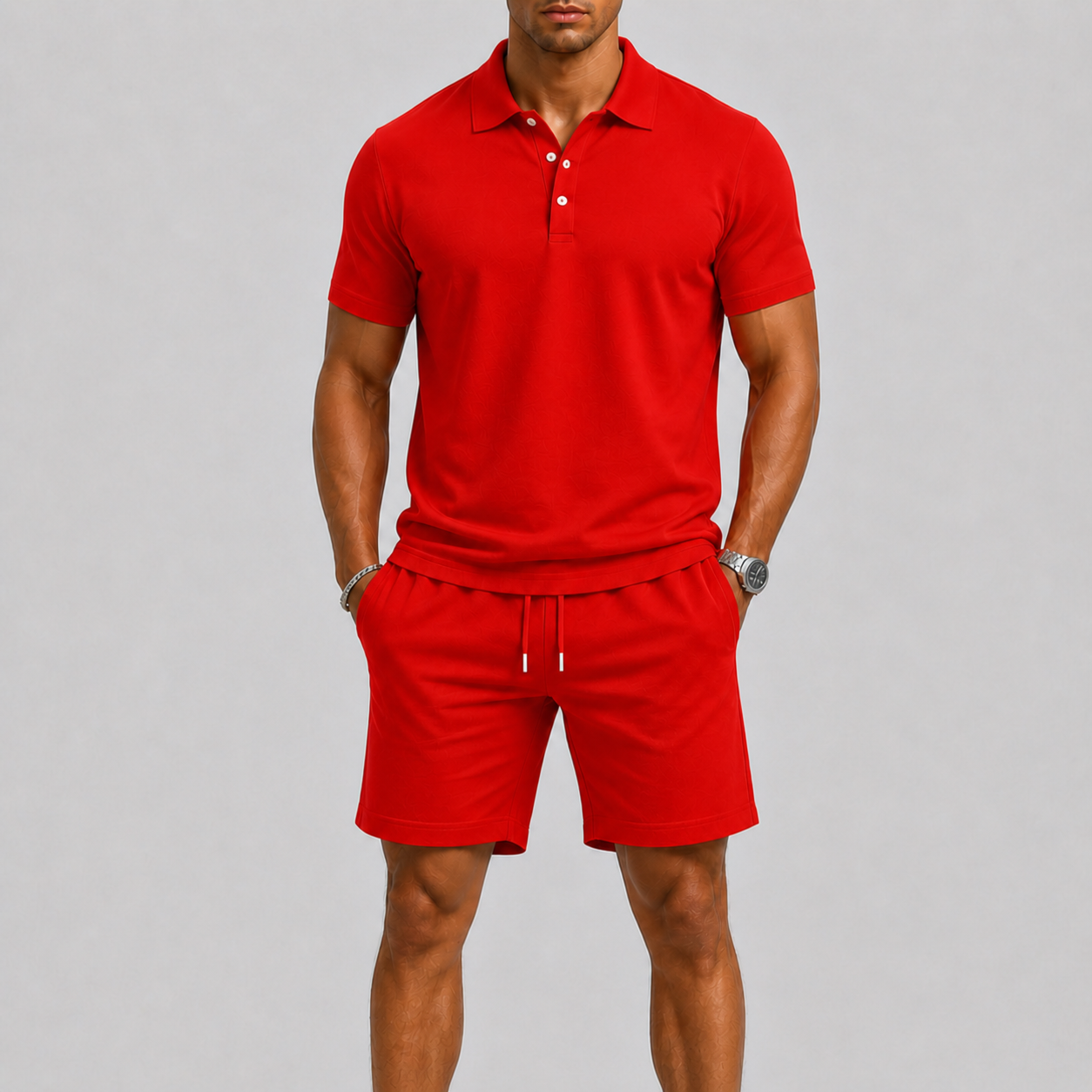 Men's Summer Sports Set – Polo & Shorts, Lightweight Comfort