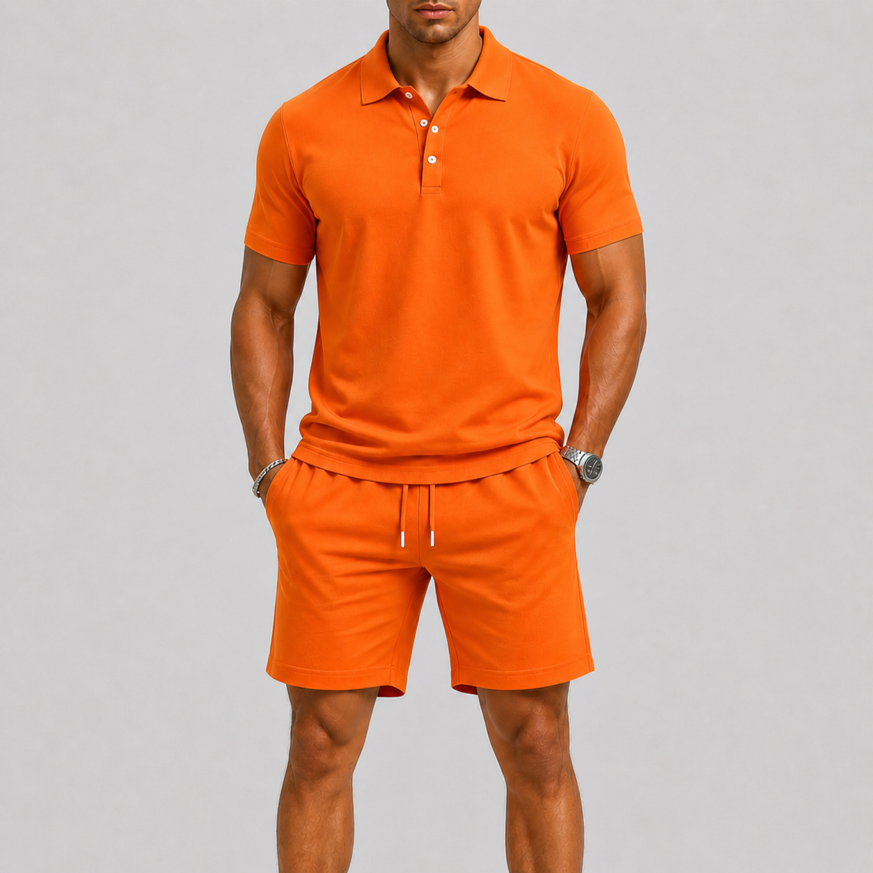 Men's Summer Sports Set – Polo & Shorts, Lightweight Comfort