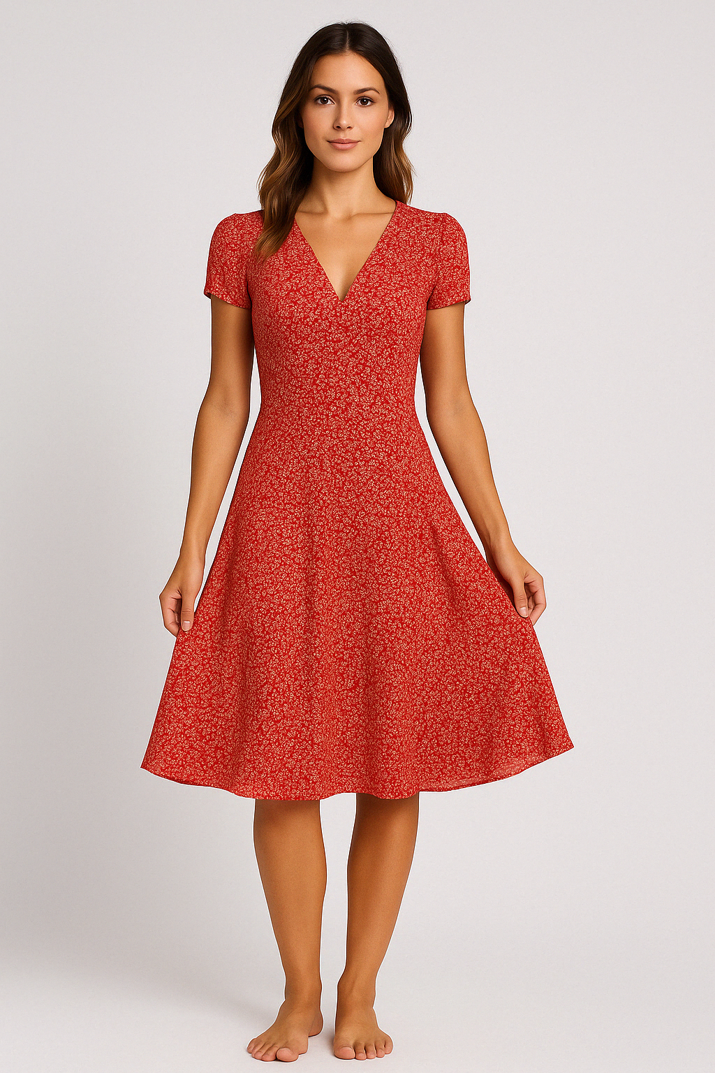 Sommerkleid mit V-Ausschnitt