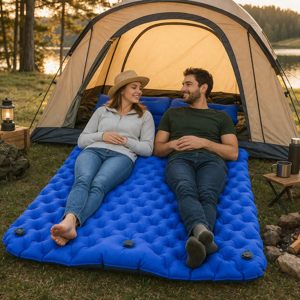 Self-Inflating Double Mattress | Ultralight, Camping | Travel