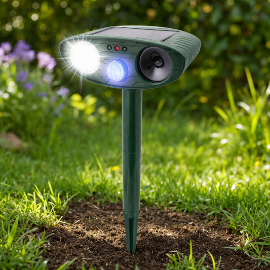 Solarbetriebener Tiervertreiber | Ultraschall, vertreibt Kaninchen | Garten