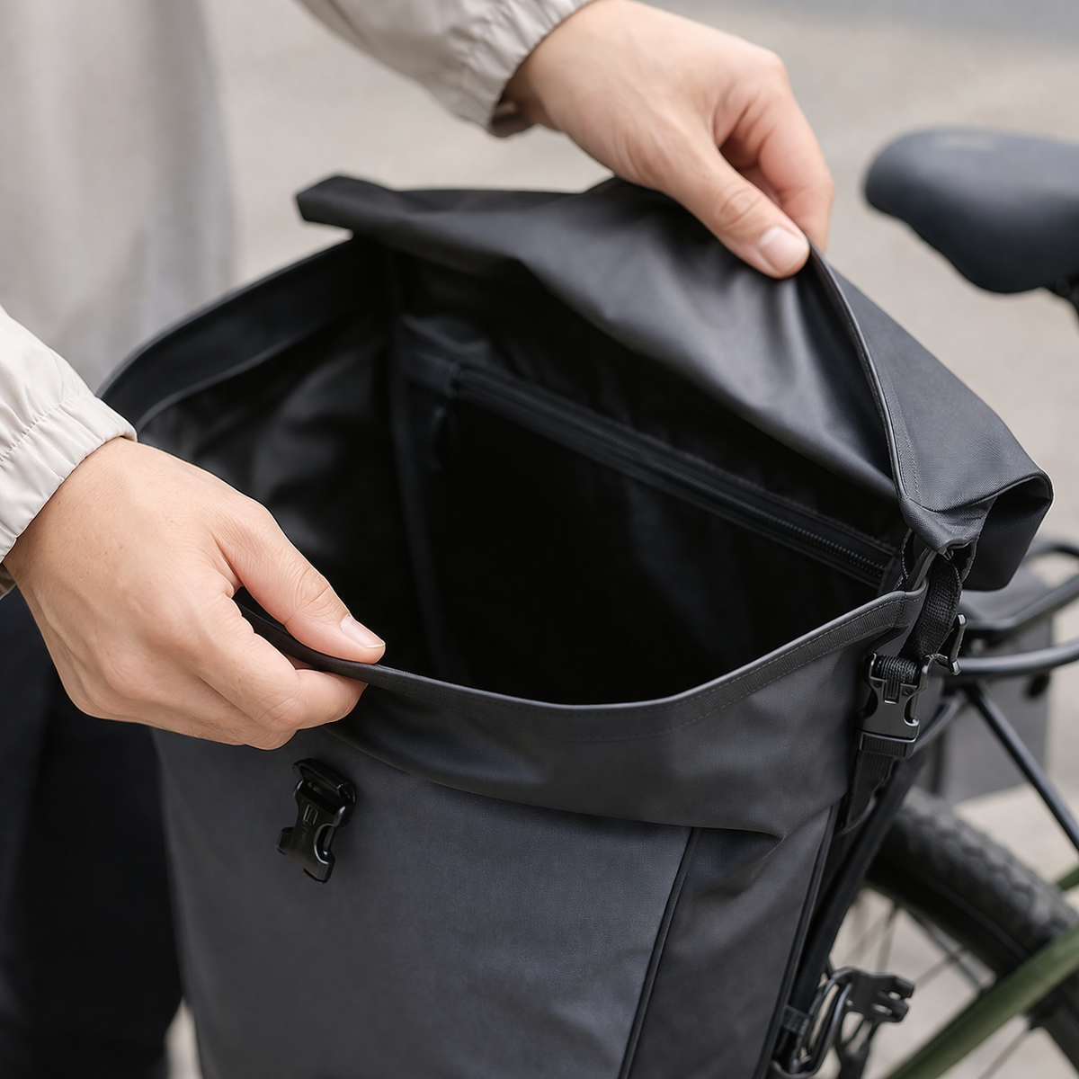 Sacoche arrière de vélo | Imperméable, grande capacité | Durable, à fixer sur le porte-bagages