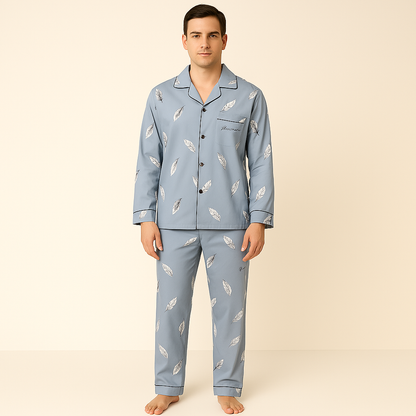 Pyjama set with shirt and button closure - Rex