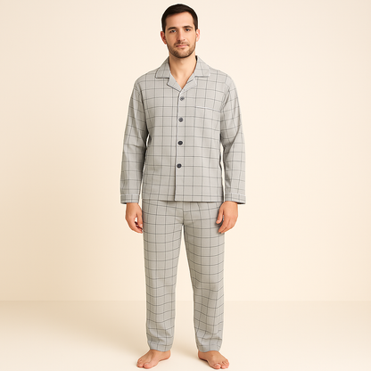 Pyjama set with shirt and button closure - Rex