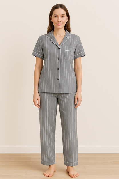 Pyjama set with shirt and button closure - Rex