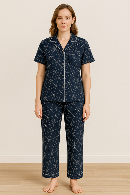 Pyjama set with shirt and button closure - Rex