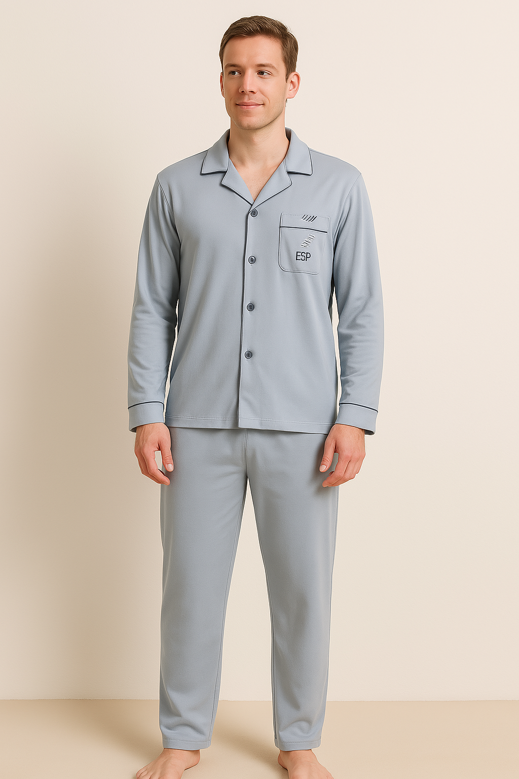 Pyjama set with shirt and button closure - Rex