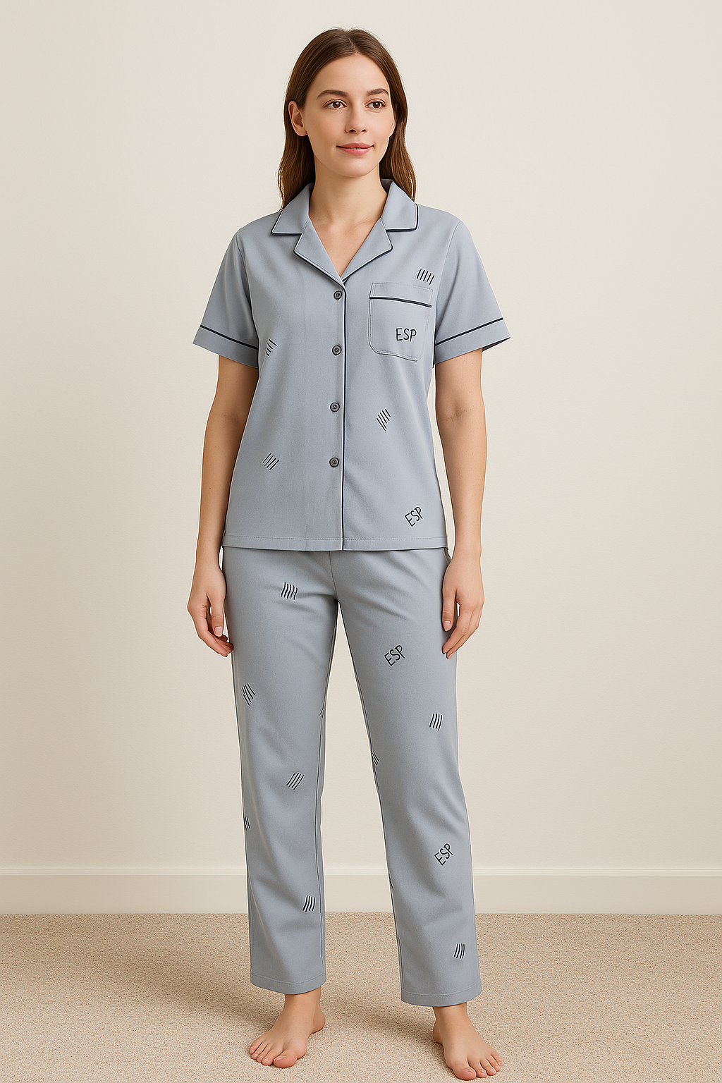 Pyjama set with shirt and button closure - Rex