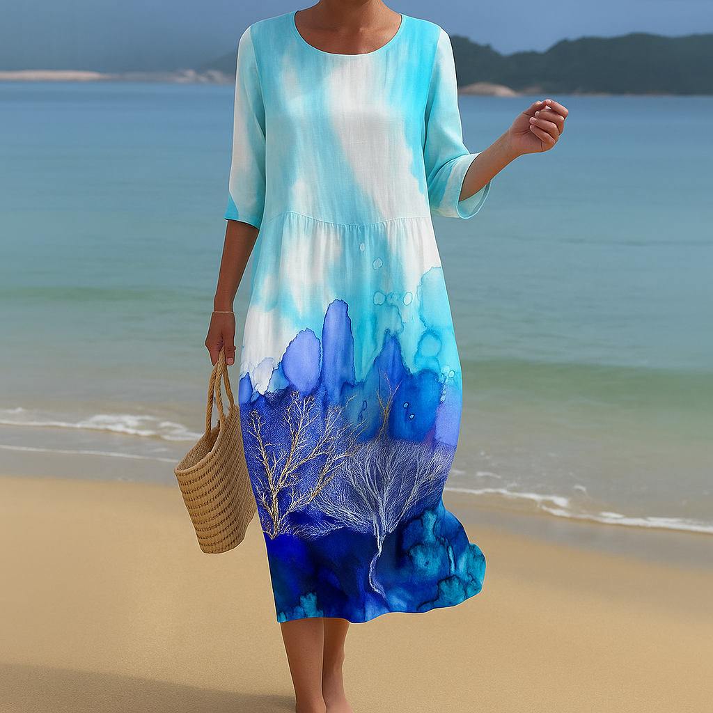 Flowing and Lightweight Elegant Midi Dress for Women