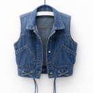 Sleeveless Lightweight Denim Vest for Women