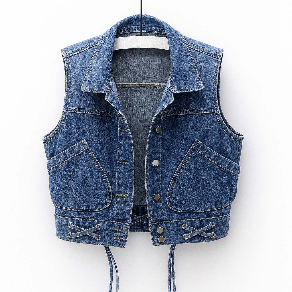 Sleeveless Lightweight Denim Vest for Women