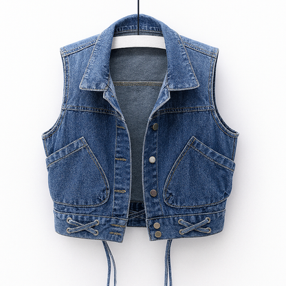 Sleeveless Lightweight Denim Vest for Women