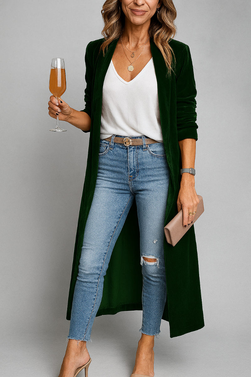 Long Fabric Coat for Women