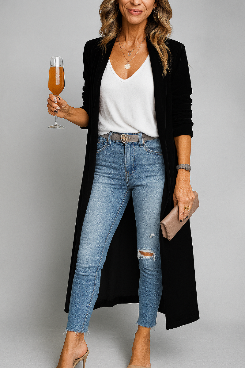 Long Fabric Coat for Women