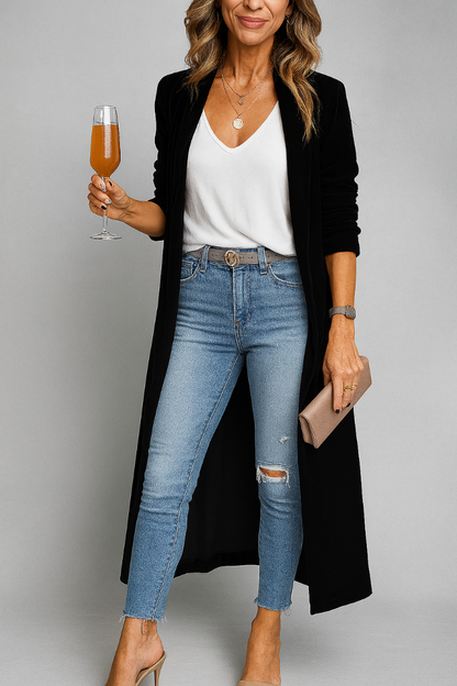 Long Fabric Coat for Women