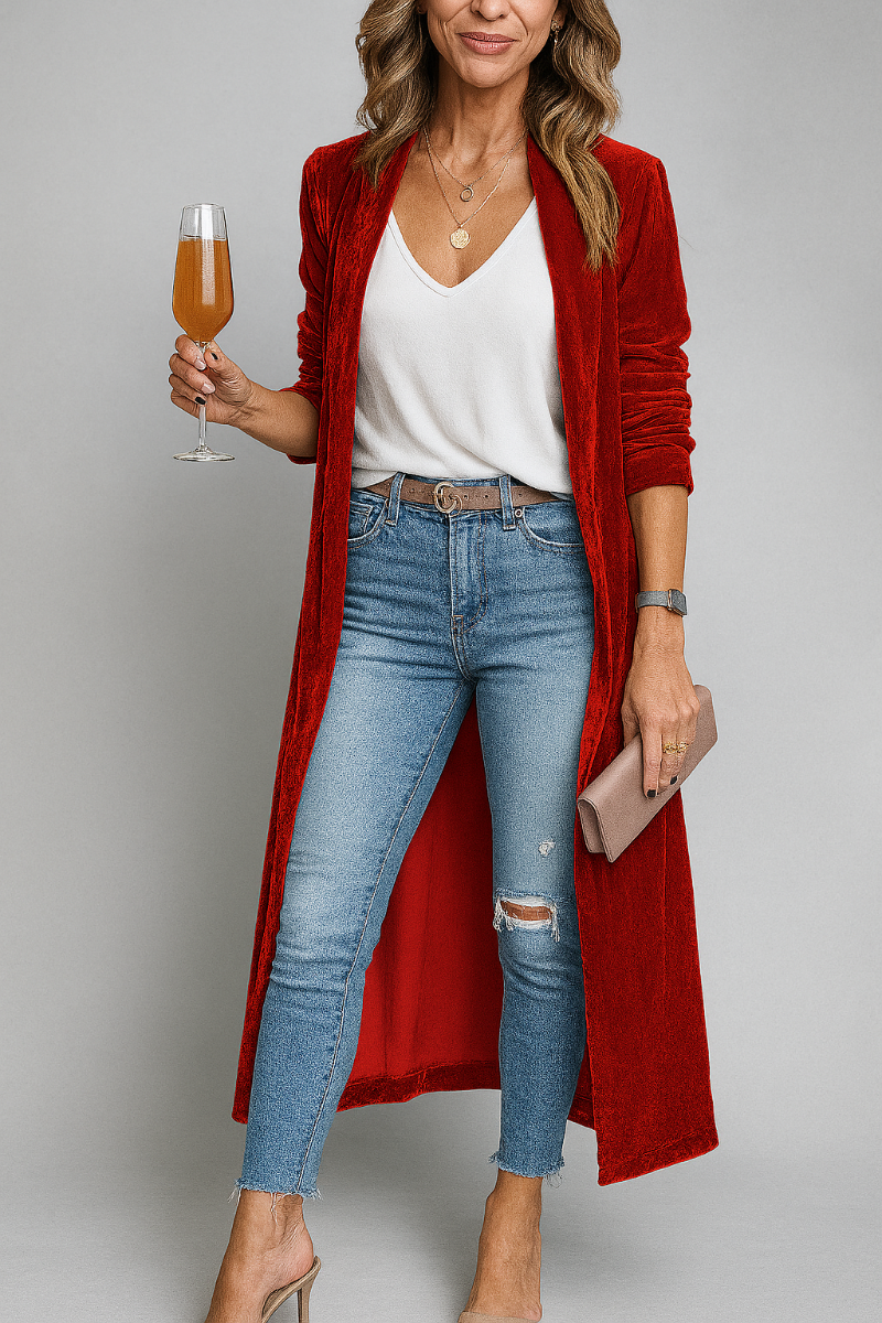Long Fabric Coat for Women