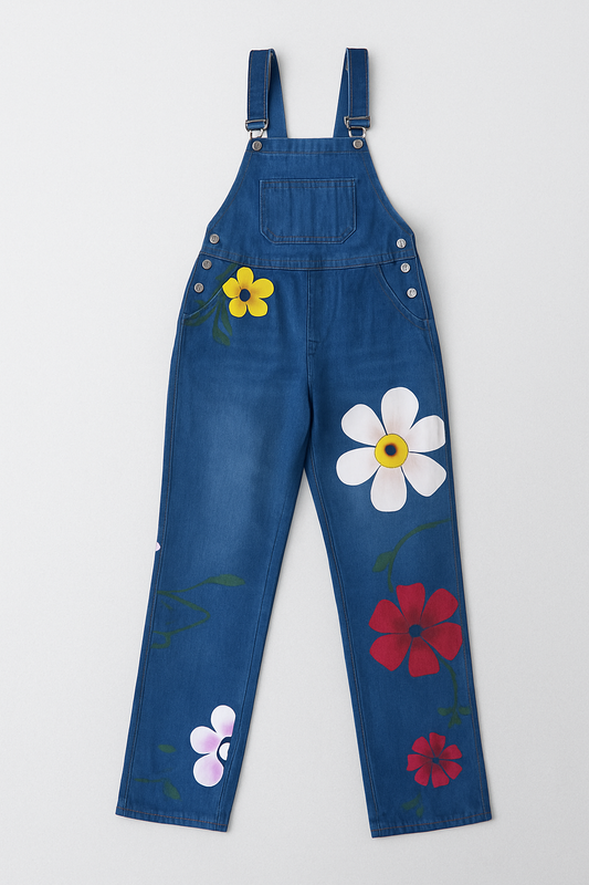 Mono vaquero para mujer con estampado floral