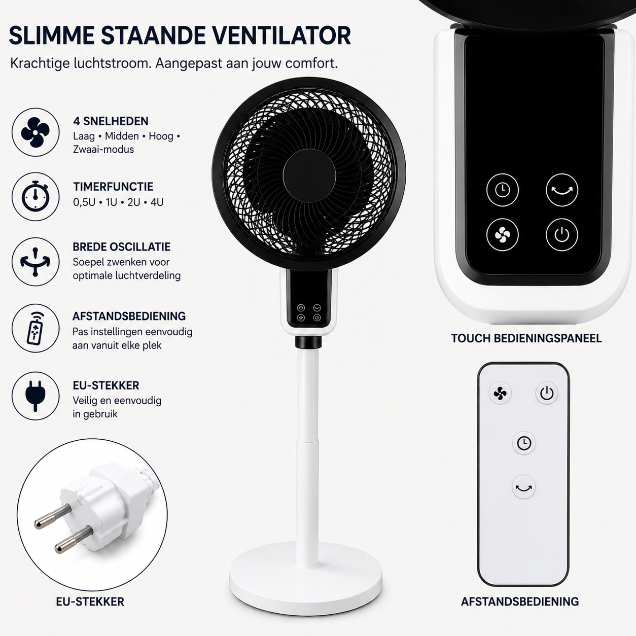 Ventilatore a piantana regolabile con oscillazione 3D [PRE-ORDER]