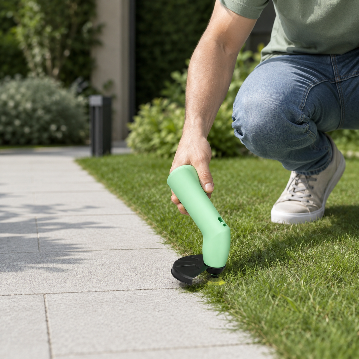 Mini-tondeuses sans fil - Coupe-bordures portatif - Batterie rechargeable - Jardin