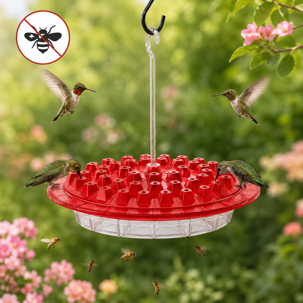 Comedero para colibríes - A prueba de hormigas - Percha colgante - Para exteriores