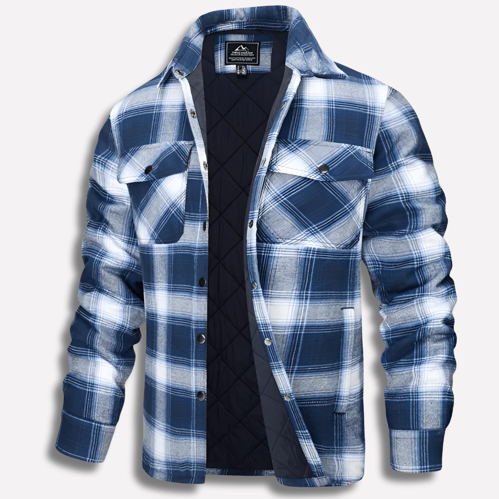 Checked Flannel Lumberjack Shirt Made of Cotton