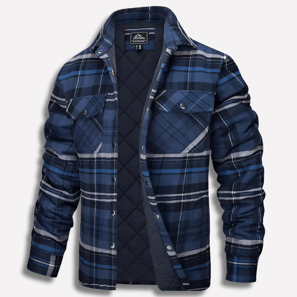 Checked Flannel Lumberjack Shirt Made of Cotton