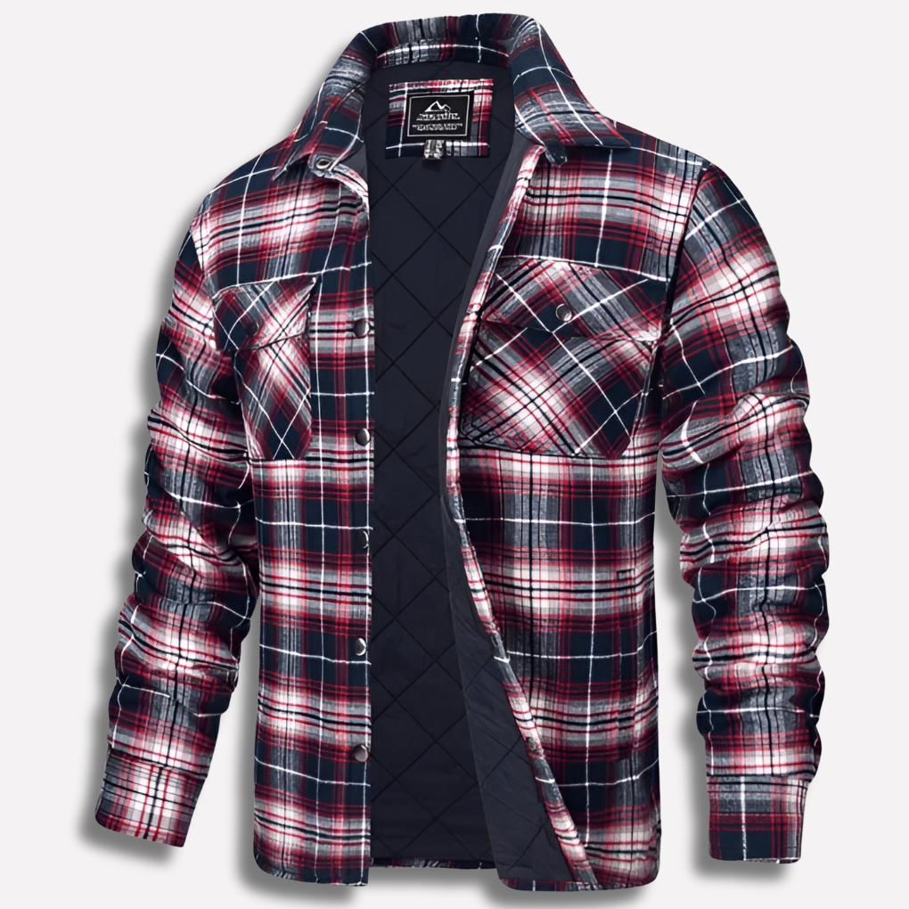 Checked Flannel Lumberjack Shirt Made of Cotton