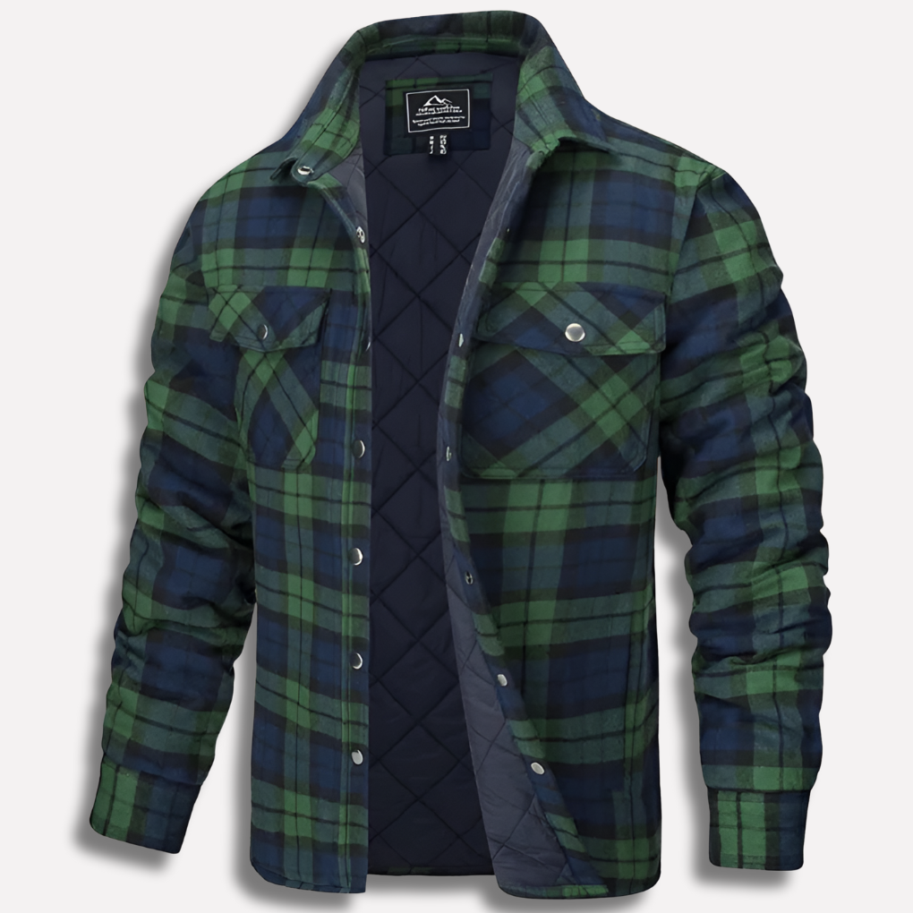 Checked Flannel Lumberjack Shirt Made of Cotton