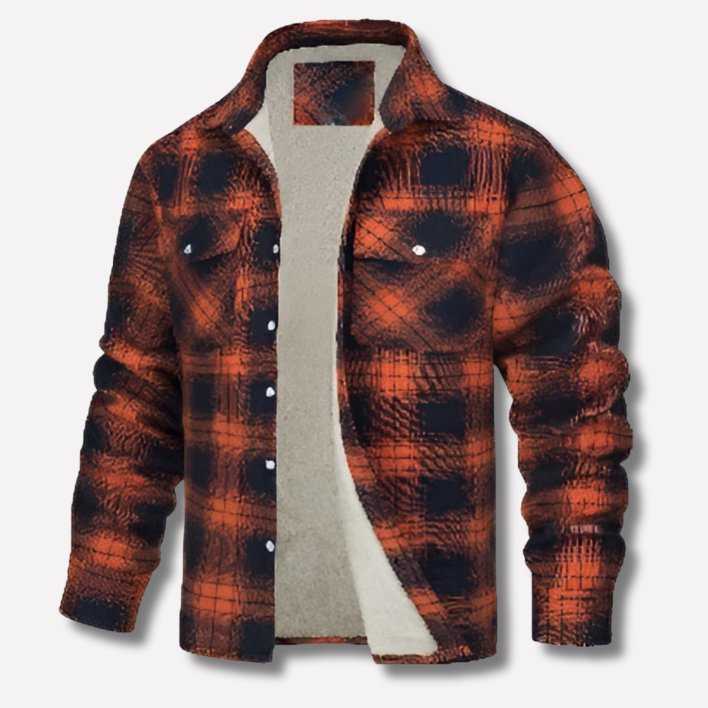 Checked Flannel Lumberjack Shirt Made of Cotton