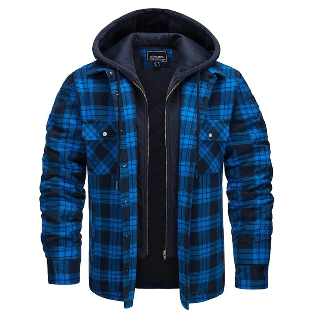 Checked Men's Coat with a Classic Touch
