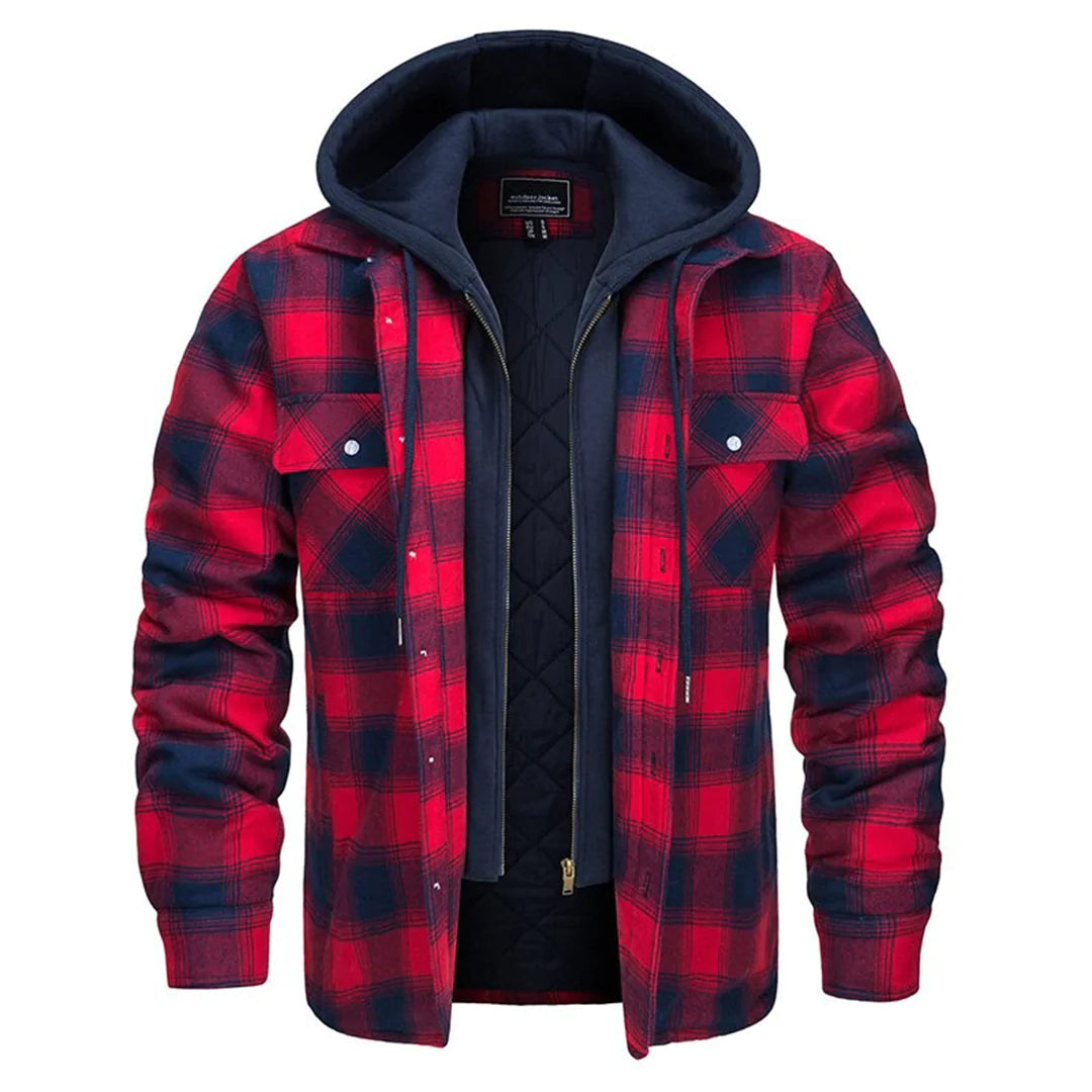 Checked Men's Coat with a Classic Touch