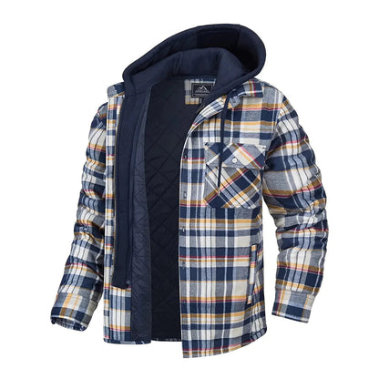 Checked Men's Coat with a Classic Touch