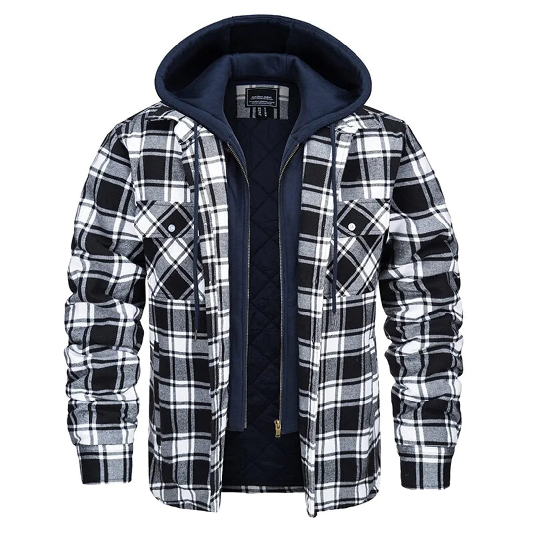 Checked Men's Coat with a Classic Touch