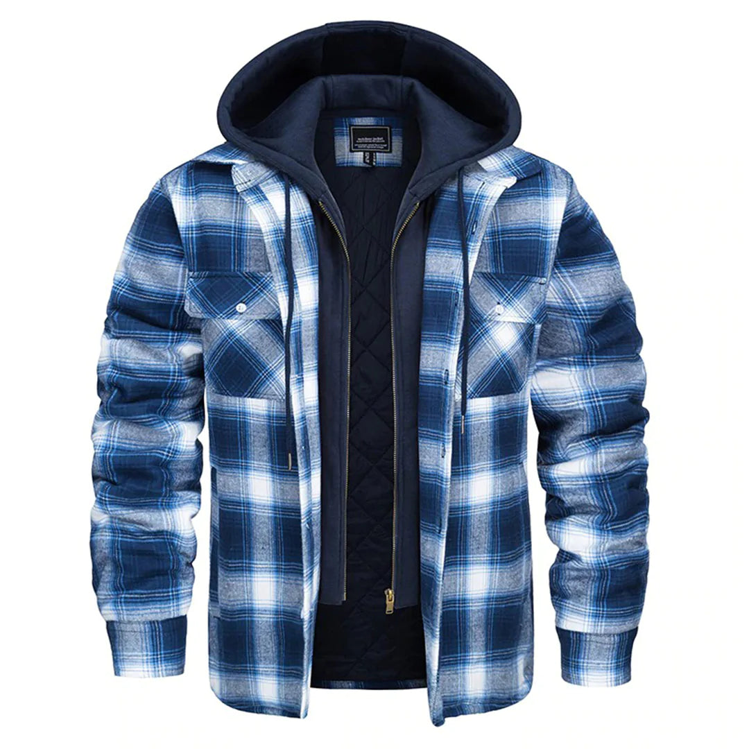 Checked Men's Coat with a Classic Touch