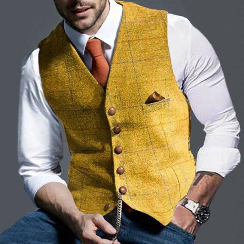 Checked Men's Vest – Elegant with Versatile Appeal