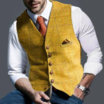 Checked Men's Vest – Elegant with Versatile Appeal