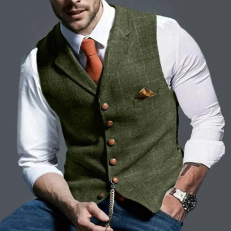 Checked Men's Vest – Elegant with Versatile Appeal