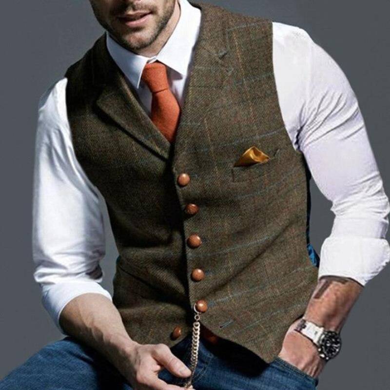 Checked Men's Vest – Elegant with Versatile Appeal