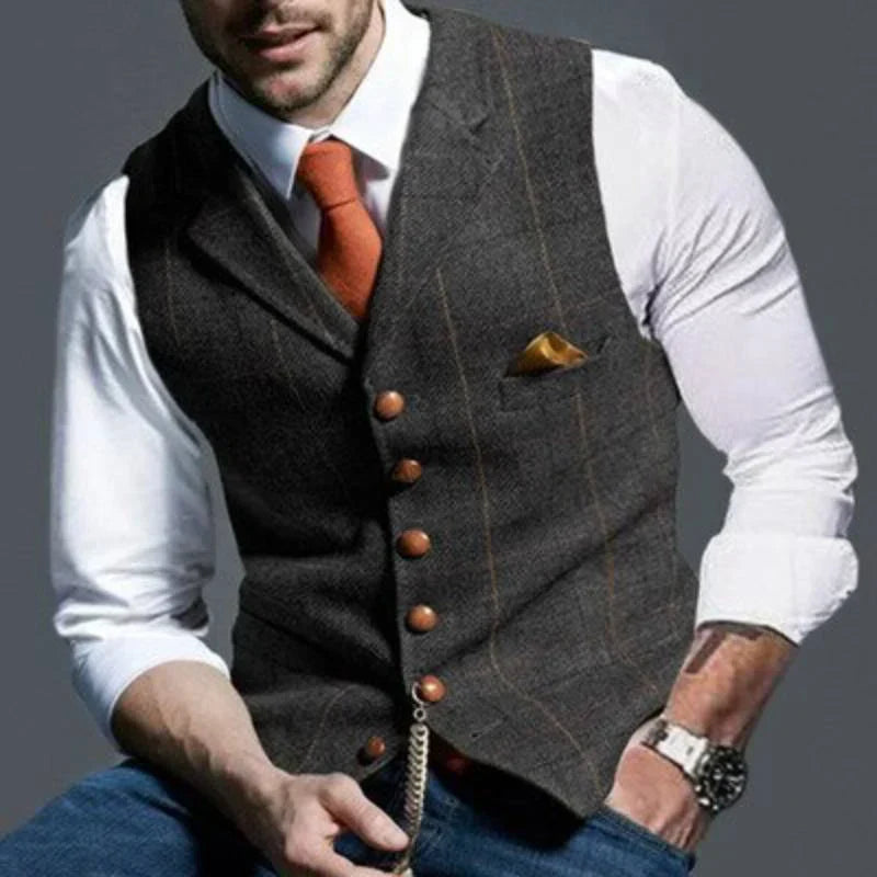 Checked Men's Vest – Elegant with Versatile Appeal