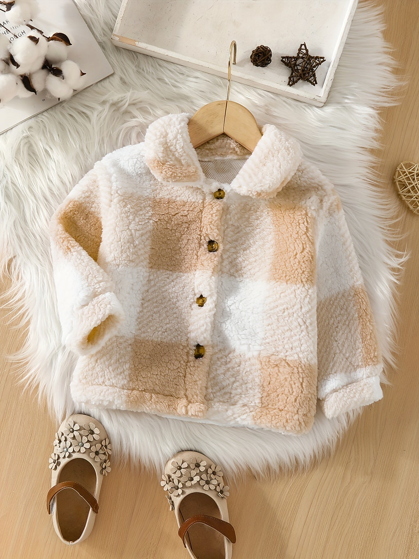 Checked Pattern Jacket Thin Fleece Children's Jacket - Mia