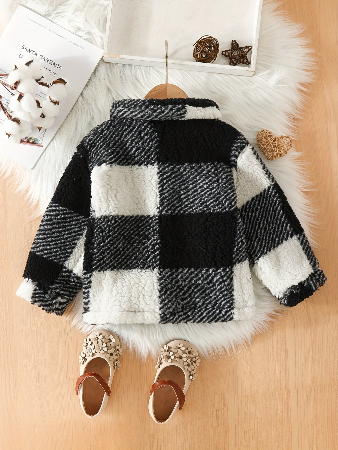 Checked Pattern Jacket Thin Fleece Children's Jacket - Mia