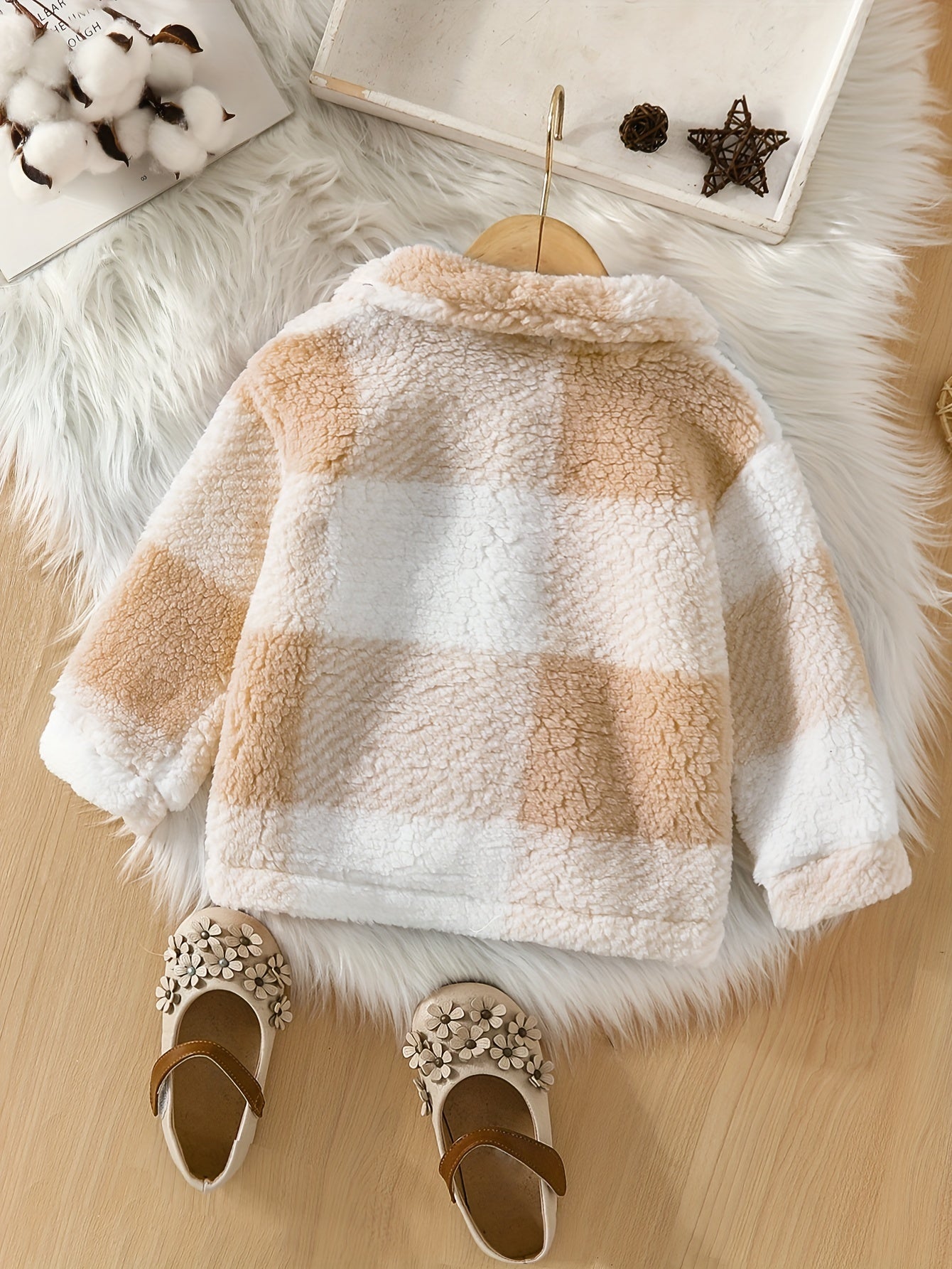 Checked Pattern Jacket Thin Fleece Children's Jacket - Mia