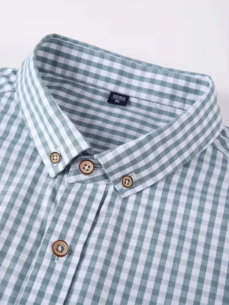 Checked Pattern Shirt with Chest Pocket