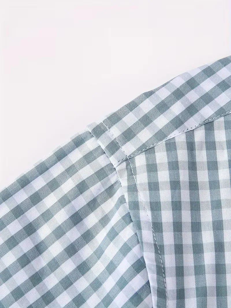 Checked Pattern Shirt with Chest Pocket