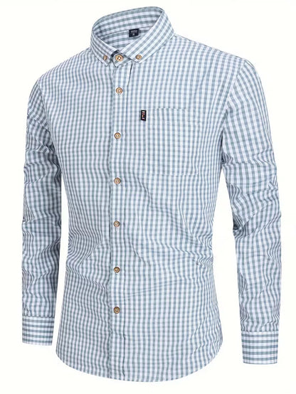 Checked Pattern Shirt with Chest Pocket