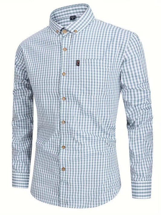 Checked Pattern Shirt with Chest Pocket