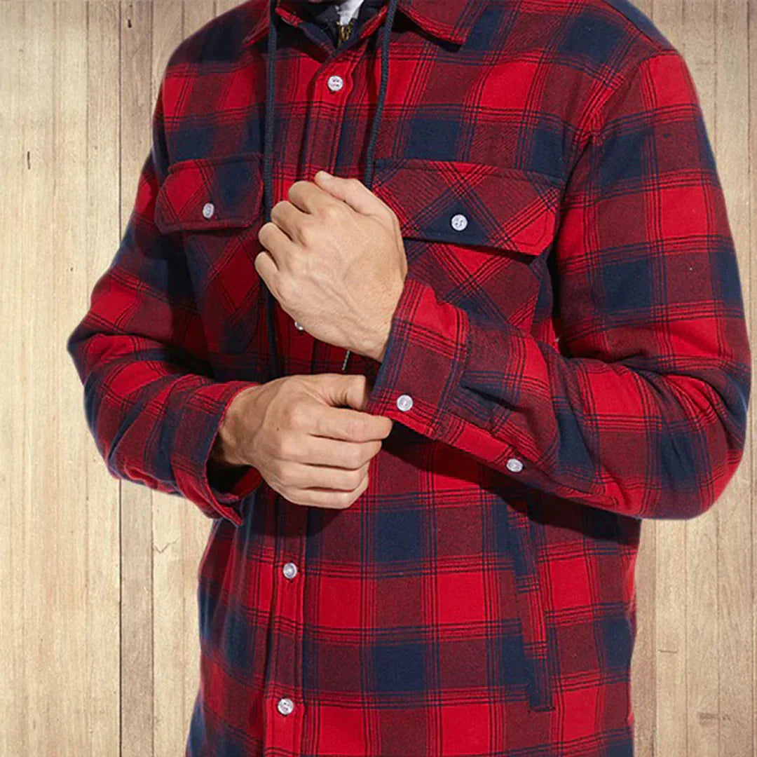 Checked Winter Jacket with Hood - Alonzo