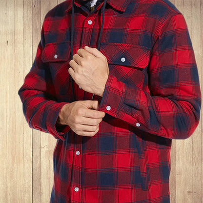 Checked Winter Jacket with Hood - Alonzo