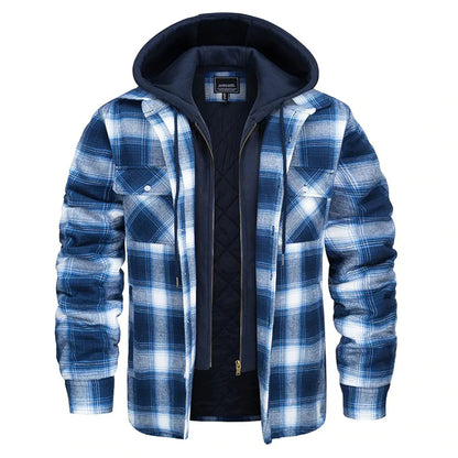 Checked Winter Jacket with Hood - Alonzo